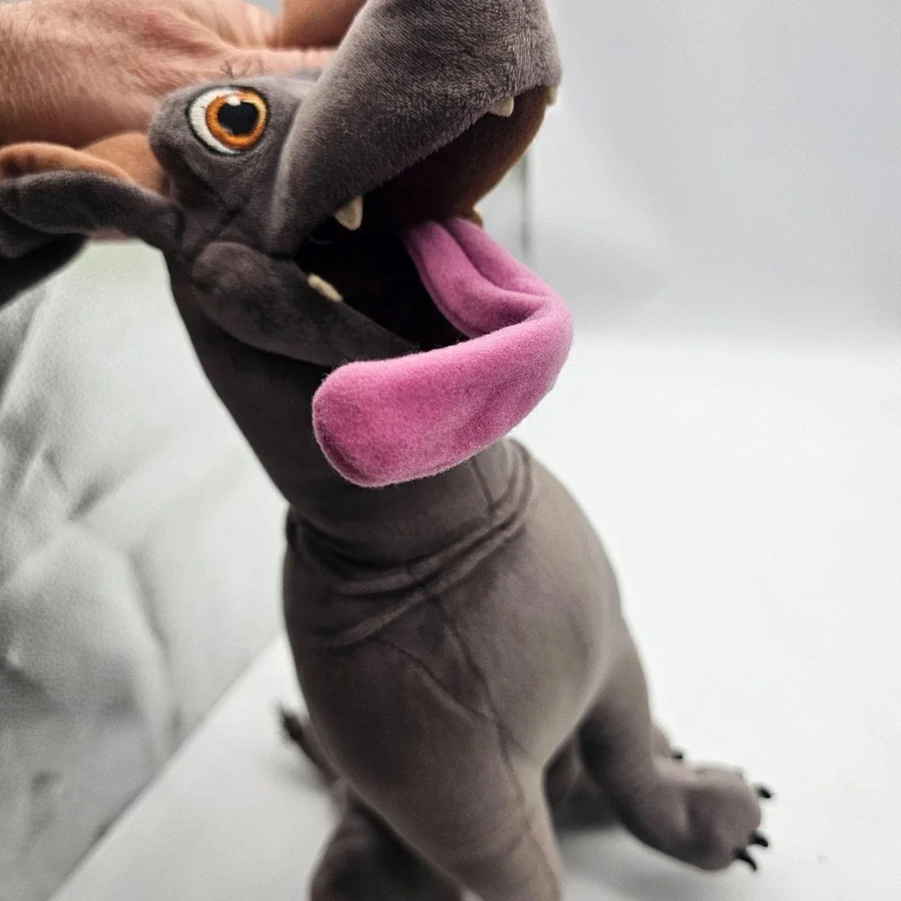 Disney Store Gray Dog Plush Stuffed Animal Toy Medium Pink Tongue Cute